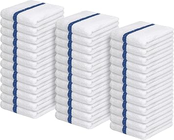 Avalon Towels Terry Bar Mop Towels Value Pack of 36 Size 16"x19" Absorbent and Durable, Multipurpose Cleaning Rags, Cotton Cleaning Cloths, Terry Cloth Rags, Reusable Shop Rag