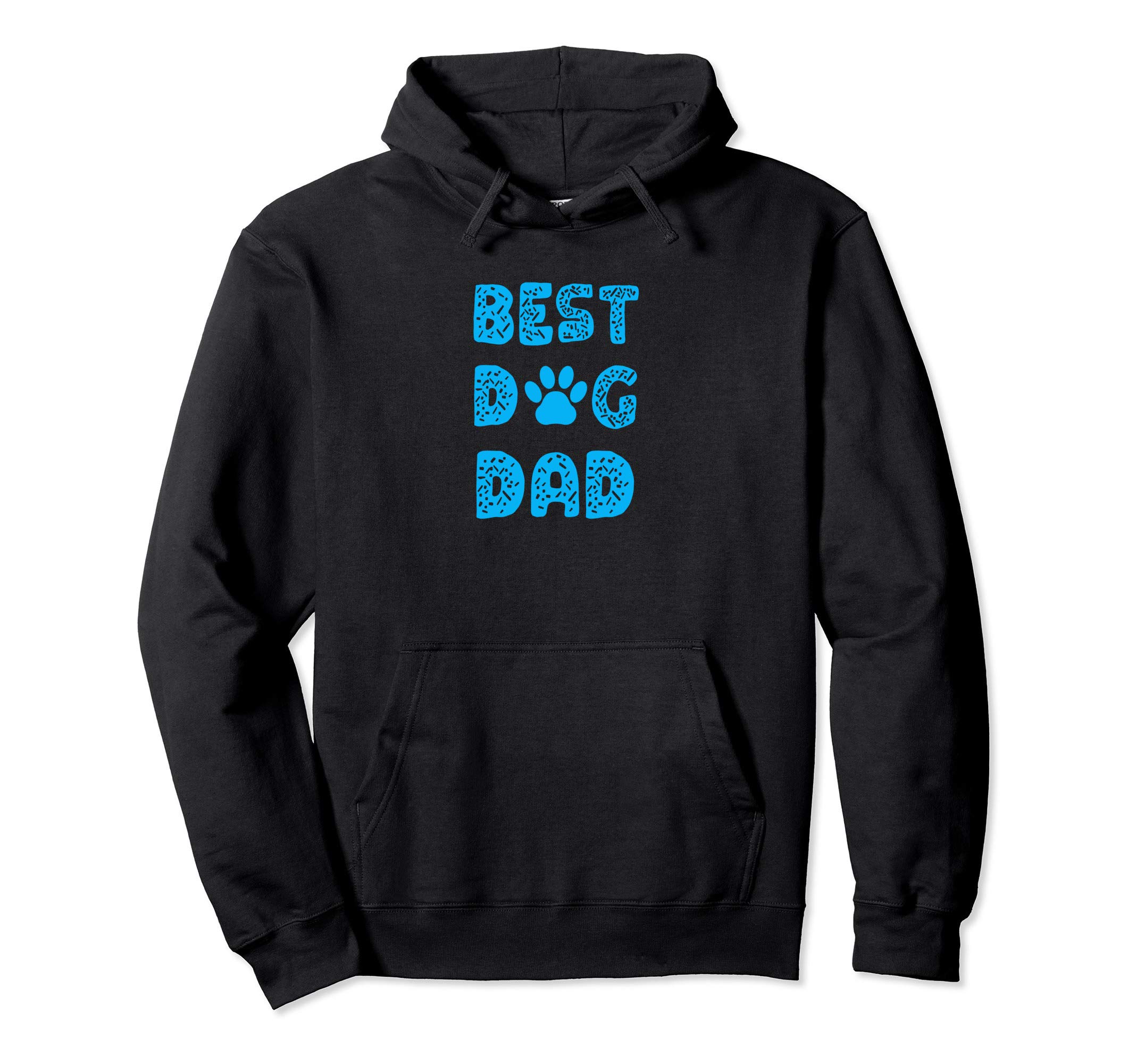 Best Dog Dad with Paw Print Pullover Hoodie, Black
