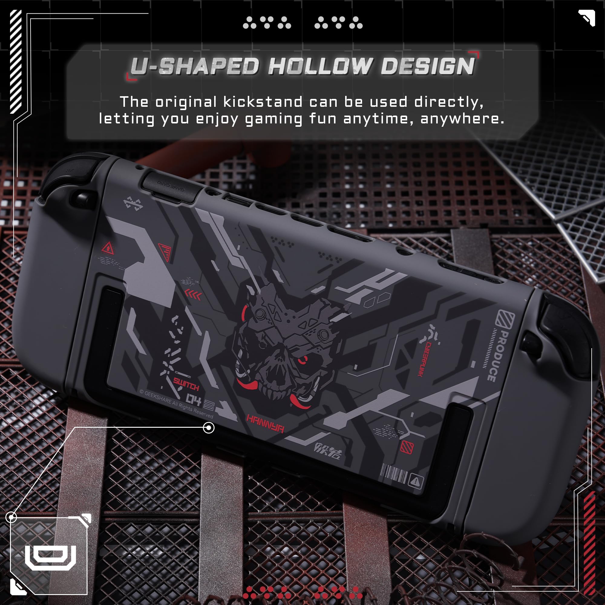 GeekShare Guscio protettivo compatibile con Switch 2, custodia agganciabile compatibile con Switch 2, cover con design antigraffio e antiurto - Cyborg Mech