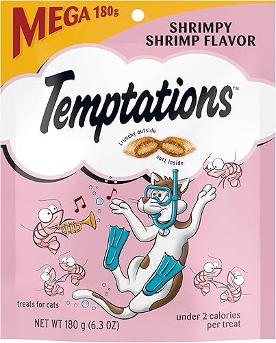 TEMPTATIONS Classic Crunchy and Soft Cat Treats SHRIMPY Shrimp Multiple Sizes TEMPTATIONS Classic Crunchy and Soft Cat Treats SHRIMPY Shrimp Multiple Sizes