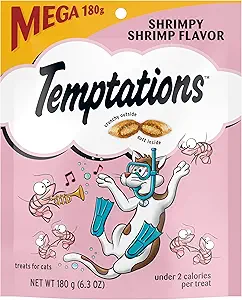 Temptations Classic Crunchy and Soft Cat Treats, Shrimpy Shrimp Flavor, 6.3 oz. Pouch