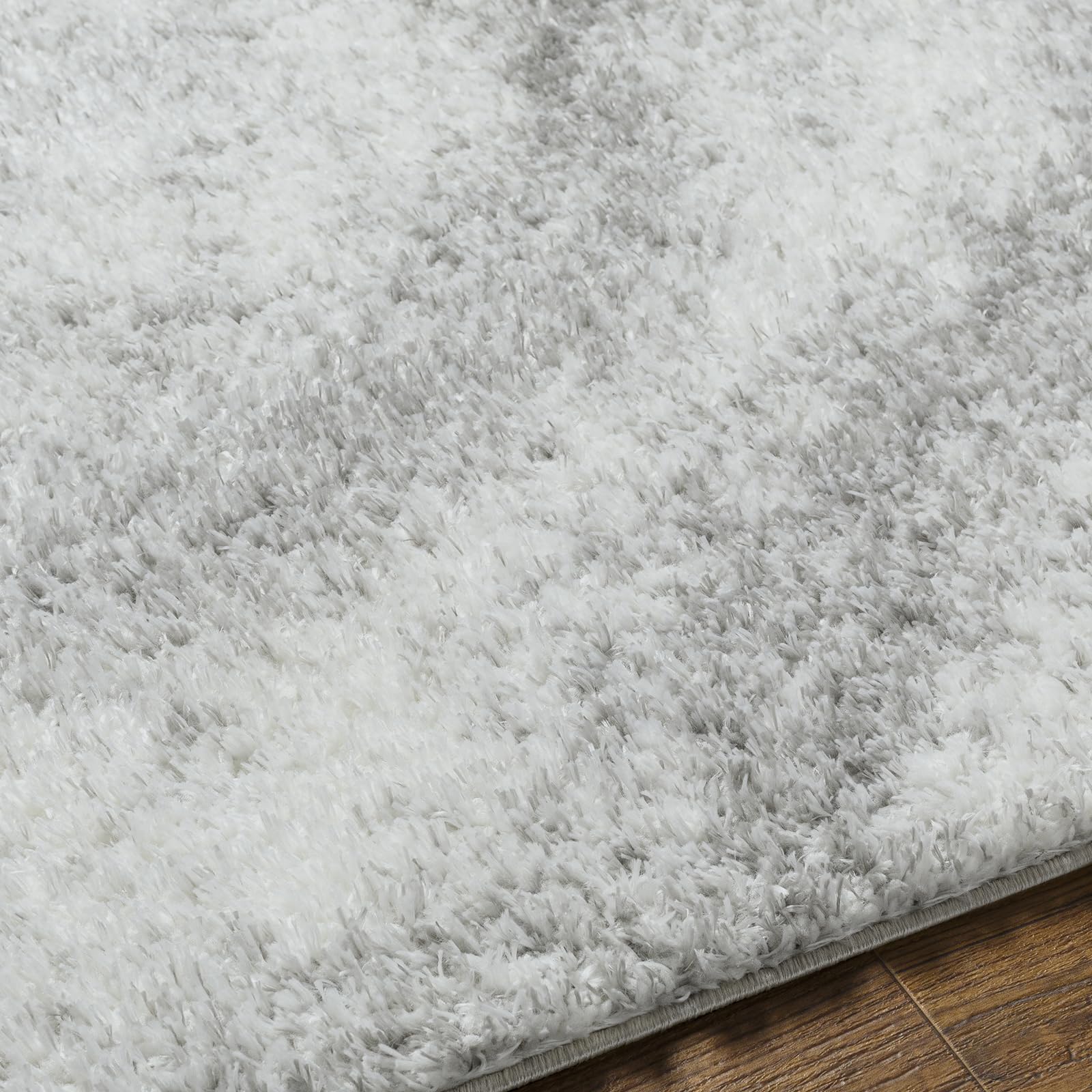 Livabliss Tappeto Shaggy Dili Ampio Tappeto Salotto Moderno, Sala da Pranzo, Morbido Tappeti Shaggy per Camera da Letto, Motivo Astratto Berbero Peloso, leggera da Pulire, 160x220cm Crema e Grigio