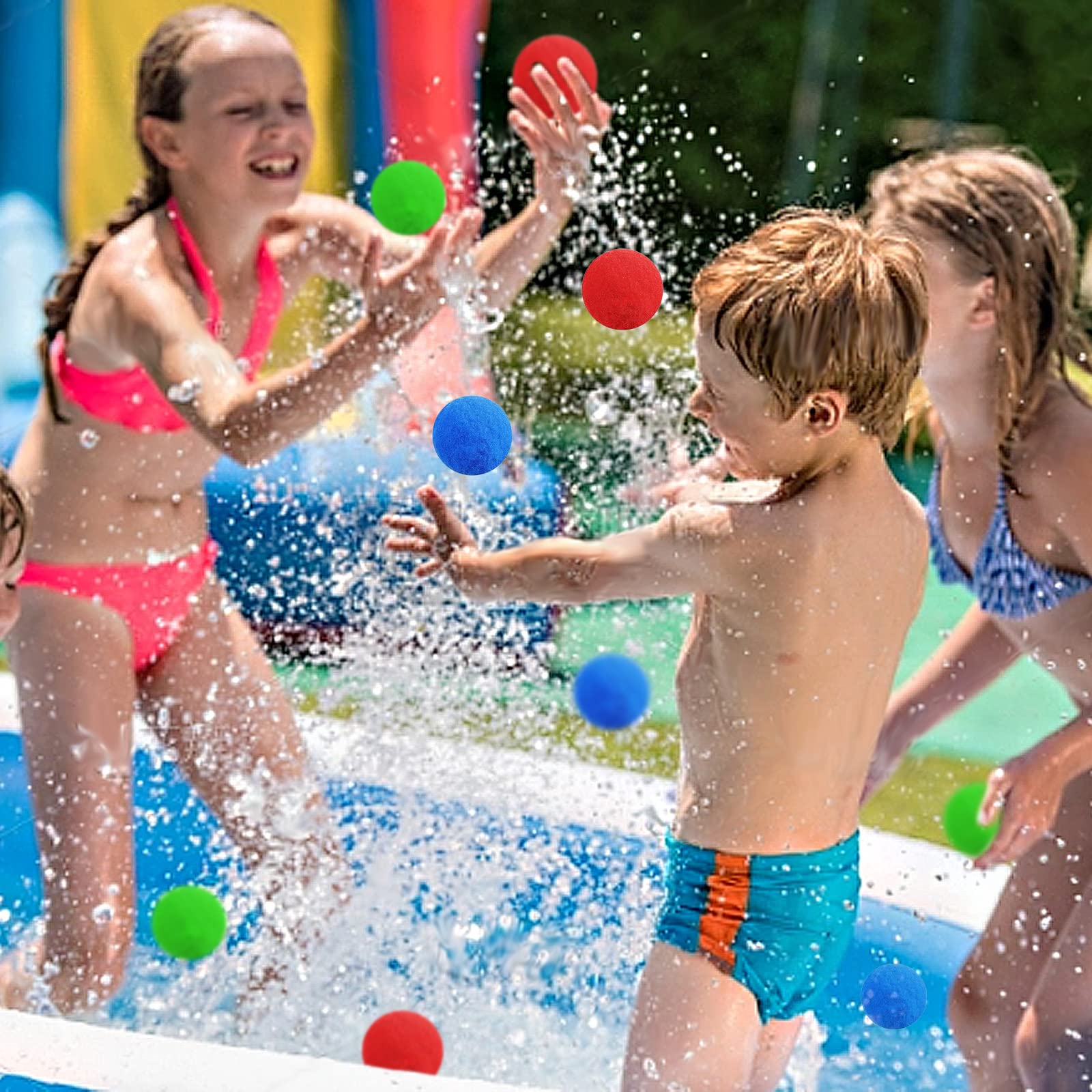50 pcs Bolas De Bombas de Agua, 30/40/50 Globos de Agua Reutilizables, Bombas de Agua Reutilizables, Bolas de Salpicaduras, Coloridos Bombas de Agua para Piscina y Playa, juegos de batalla de agua
