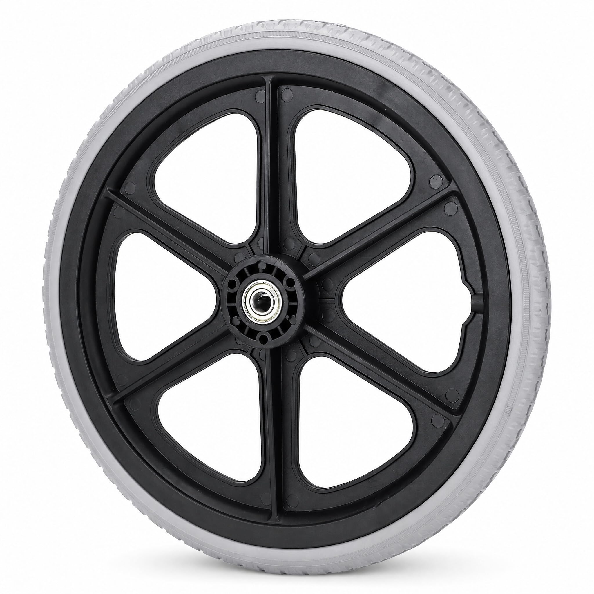 Ruedas de Repuesto para Silla de Ruedas de 14 Pulgadas para Andadores, Rueda Trasera de PU Resistente Al Desgaste, 350 X 30 Mm, Rodamiento 6001, Rueda con Andador con Orificio