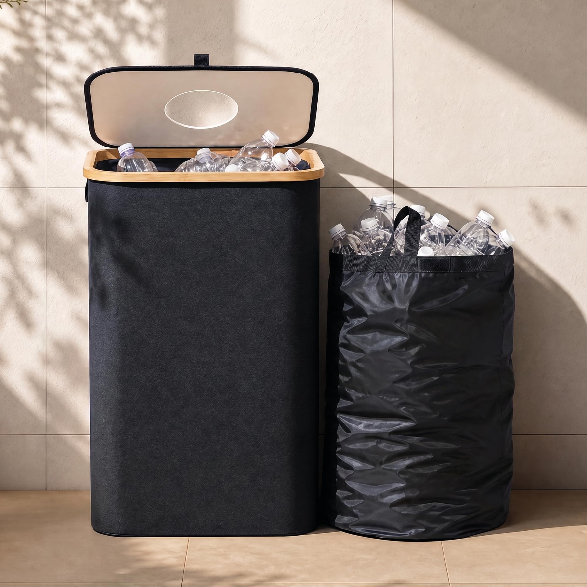 poubelle cuisine tri sélectif 100l noir