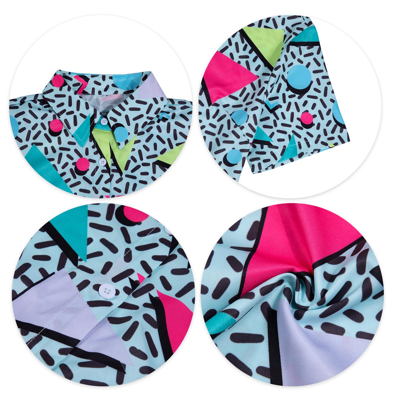 Atuendo de los años 80 y 90 para mujer, estilo retro de los años 80 y 90, camisa de discoteca, camisa hawaiana con botones, blusa de manga corta con botones, Verde claro, M