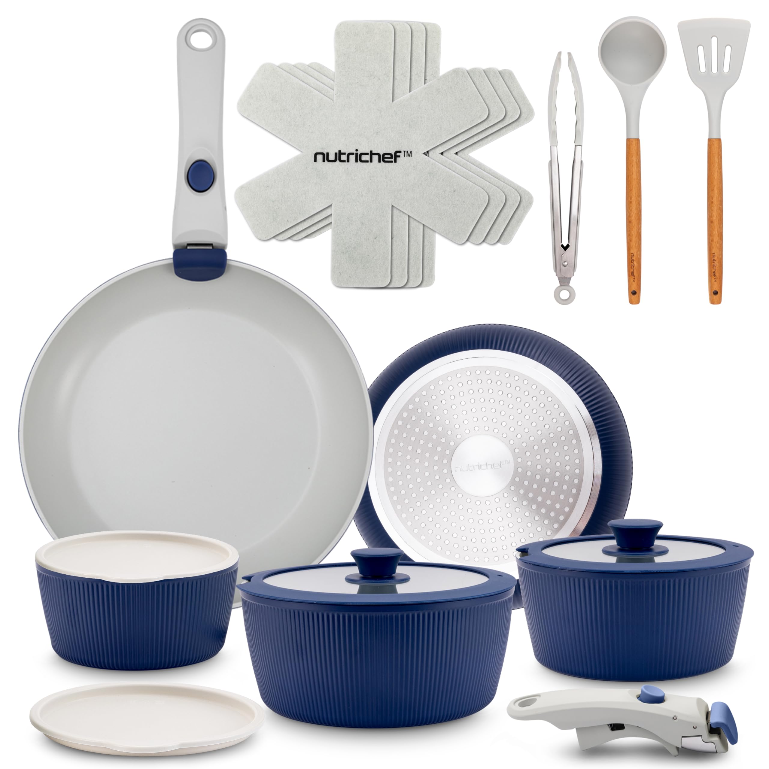 Amazon.com: NutriChef 18-Piece Ceramic Cookware Set with