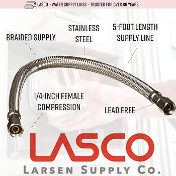 Amazon.co.jp: LASCO 製氷機給水ホース 1フィート 10-0944 編組