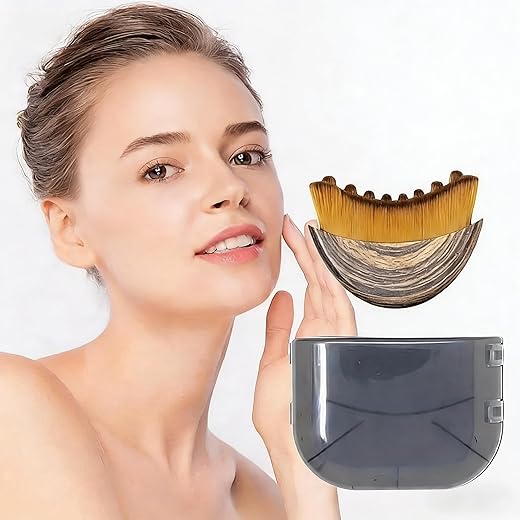 Escova de contorno facial para massagem facial, rejuvenescimento e depuração – Alternativa manual Gua Sha para levantar a linha do queixo, bolsas para os olhos, queixo duplo e cuidados com o pescoço