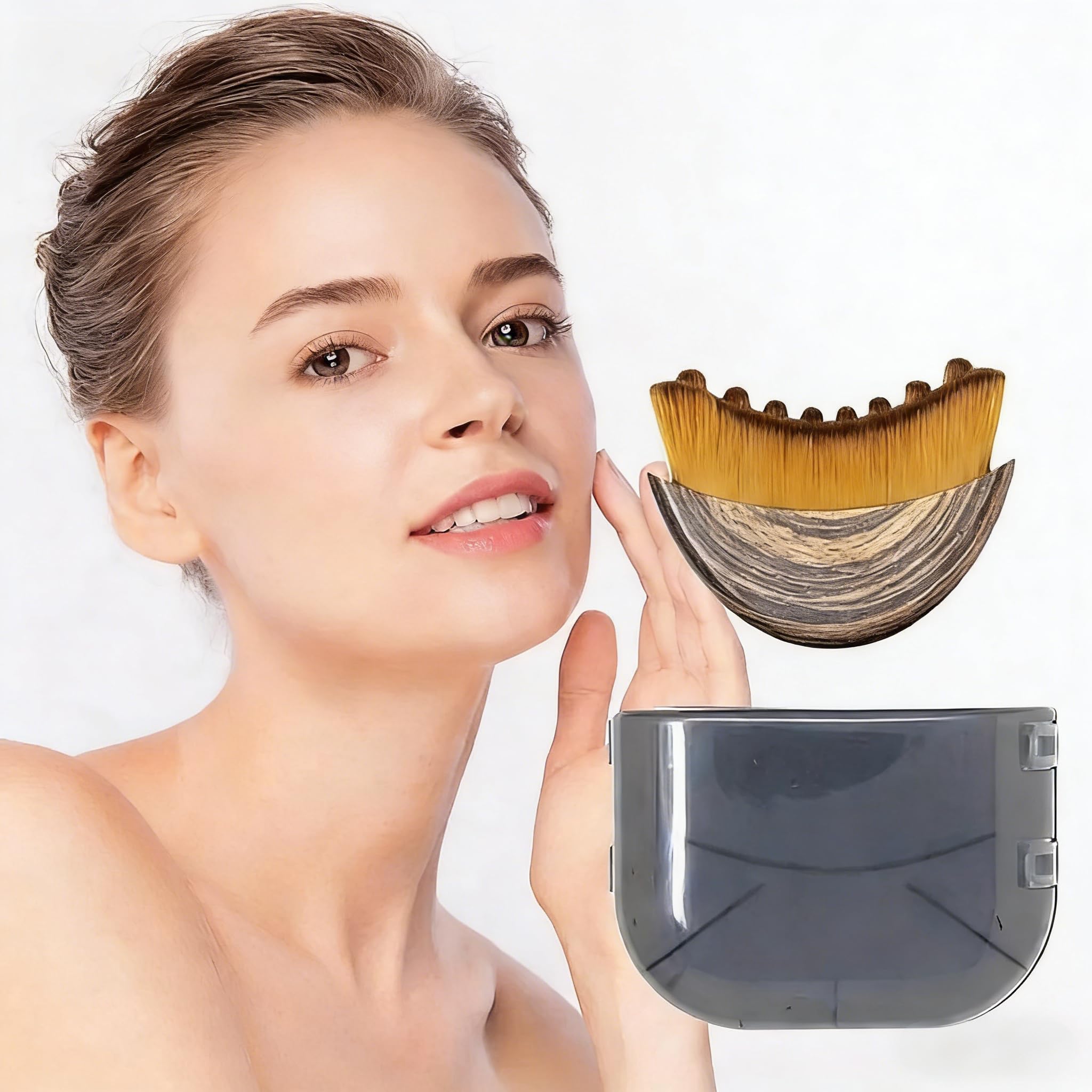 cepillo para polvo facial de contorno para masaje facial, rejuvenecedor y desinflado, alternativa manual de Gua Sha para levantamiento de mandíbulas, bolsas de ojos, doble barbilla y cuidado del