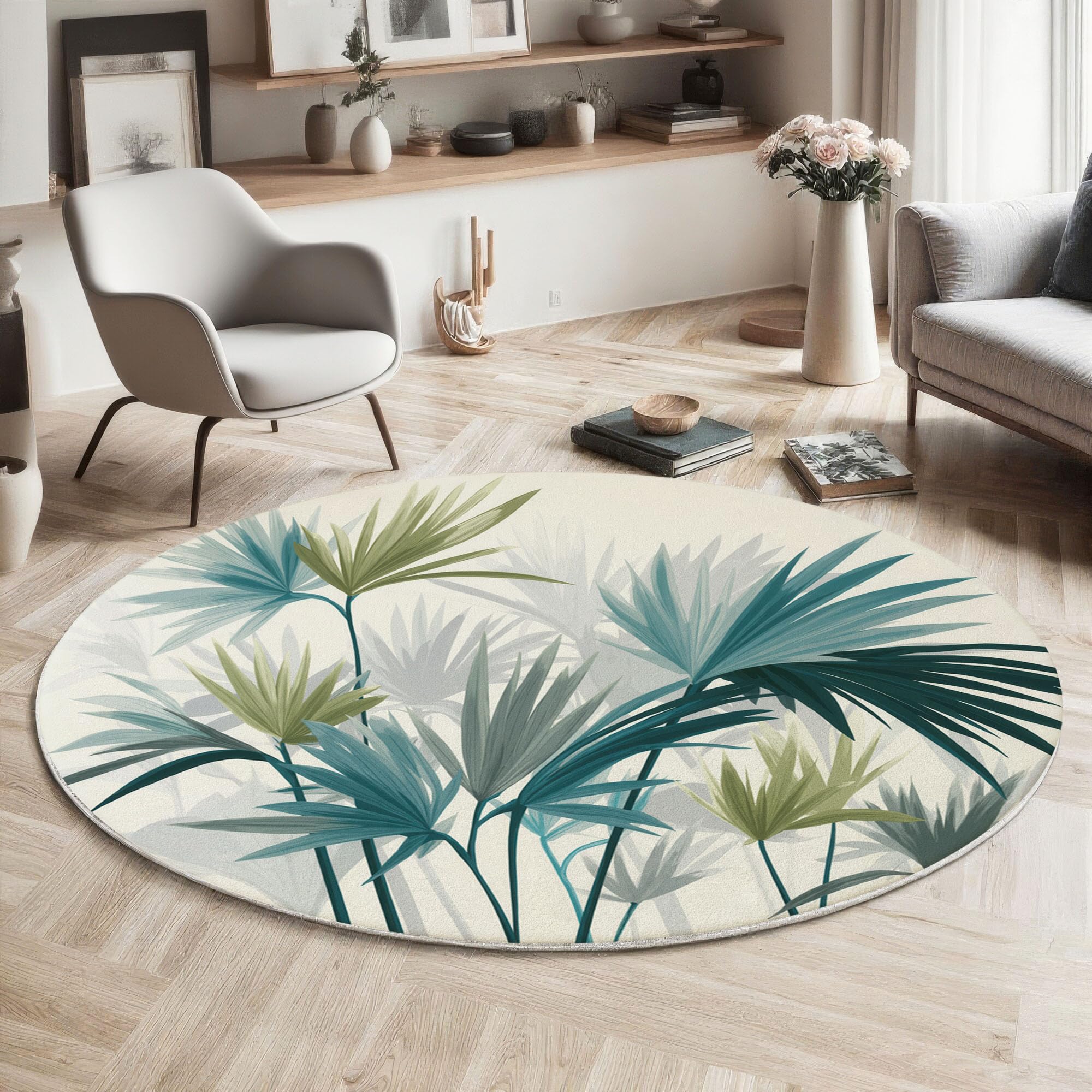 Tapis estampe douce bleu-vert pour une ambiance zen chez soi