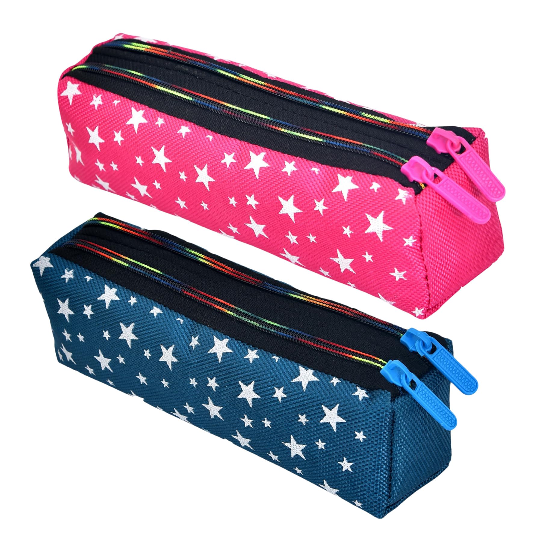 Kuber Industries Pencil Pouch | Rexine Stationary Pouch | 2 Zipper Pencil Utility Pouch | Pen-Pencil Box for Kids | Star Pencil Pouch | Pack of 2 | Multi (B0CWRPM4CL) Amazon Price History, Amazon Price Tracker