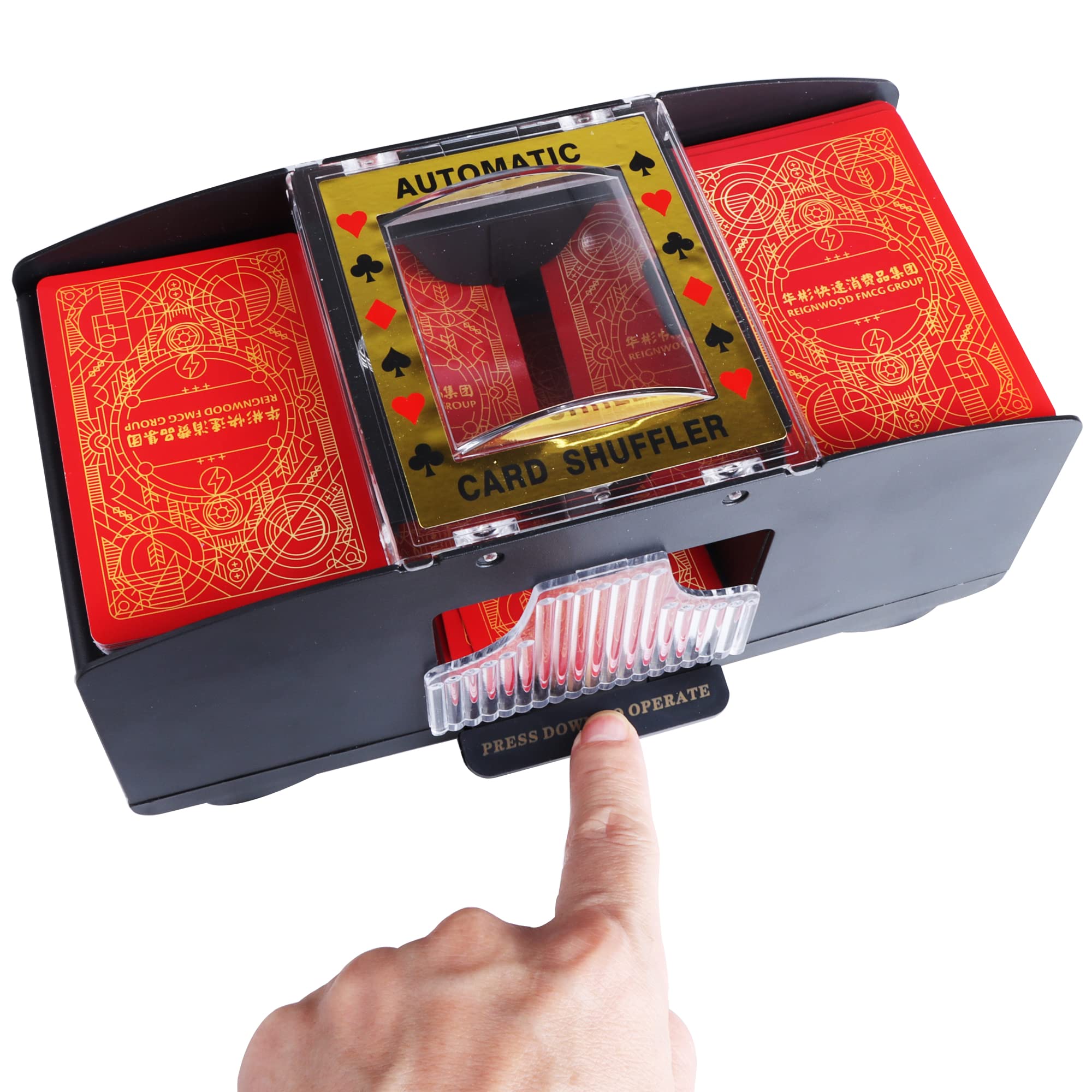 Barajador De Cartas Automático – Mezcla 1 O 2 Mazos, Batería De 2000 MAh, Silencioso Y Recargable Por USB-C