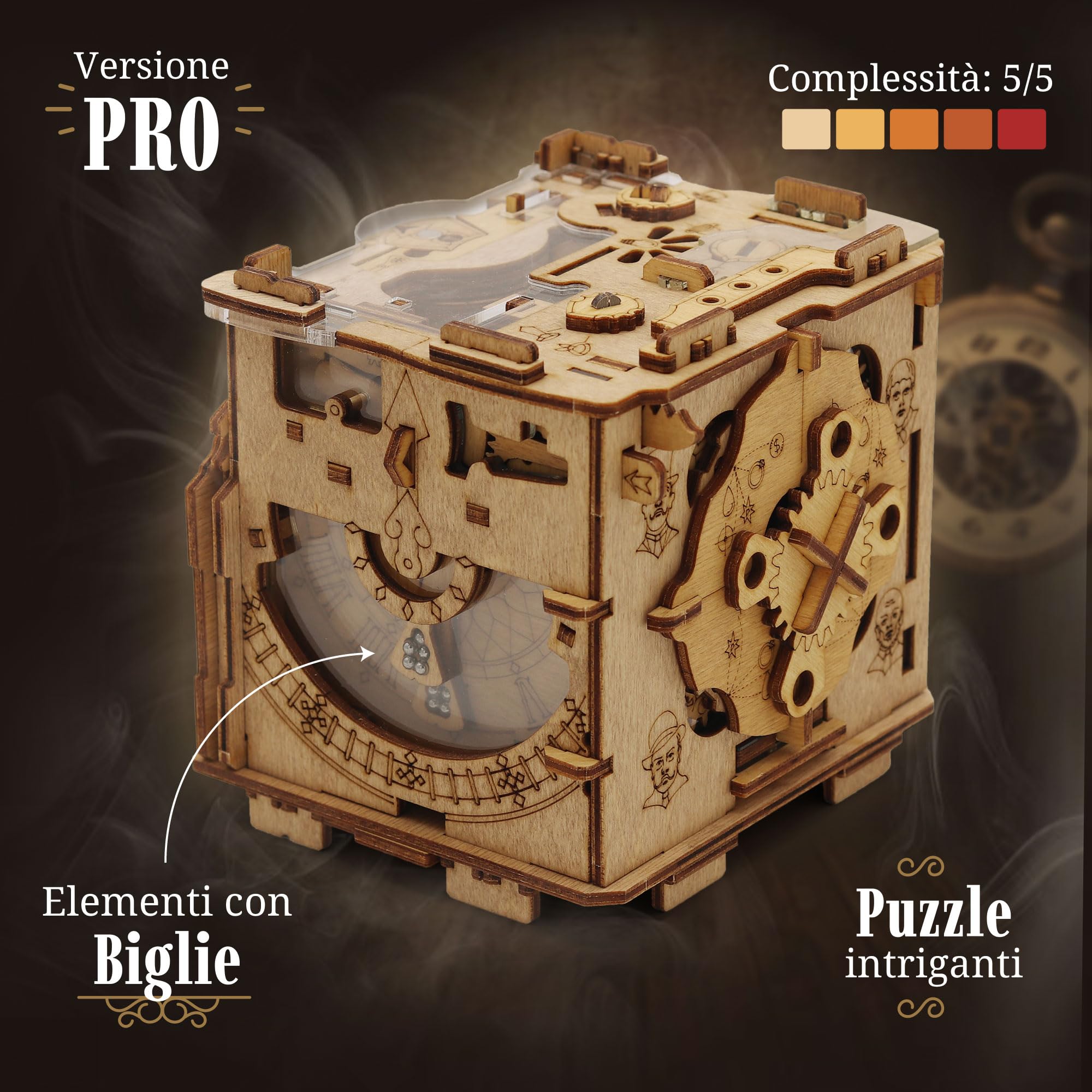 iDventure Cluebox PRO - Camera di Sherlock - Escape Room gioco in legno - Scatola rompicapo a Labirinto - Scatola regalo - regalo fidanzato - puzzle 3D - iq puzzle rompicapo - regalo per lui