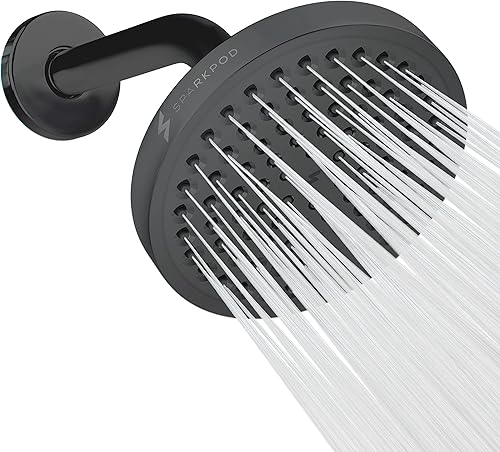 Miniatura 9 de SparkPod Cabezal de ducha de lluvia de 6 pulgadas con brazo de ducha de 9 pulgadas, lluvia de alta presión de ahorro de energía, brazo de ducha de