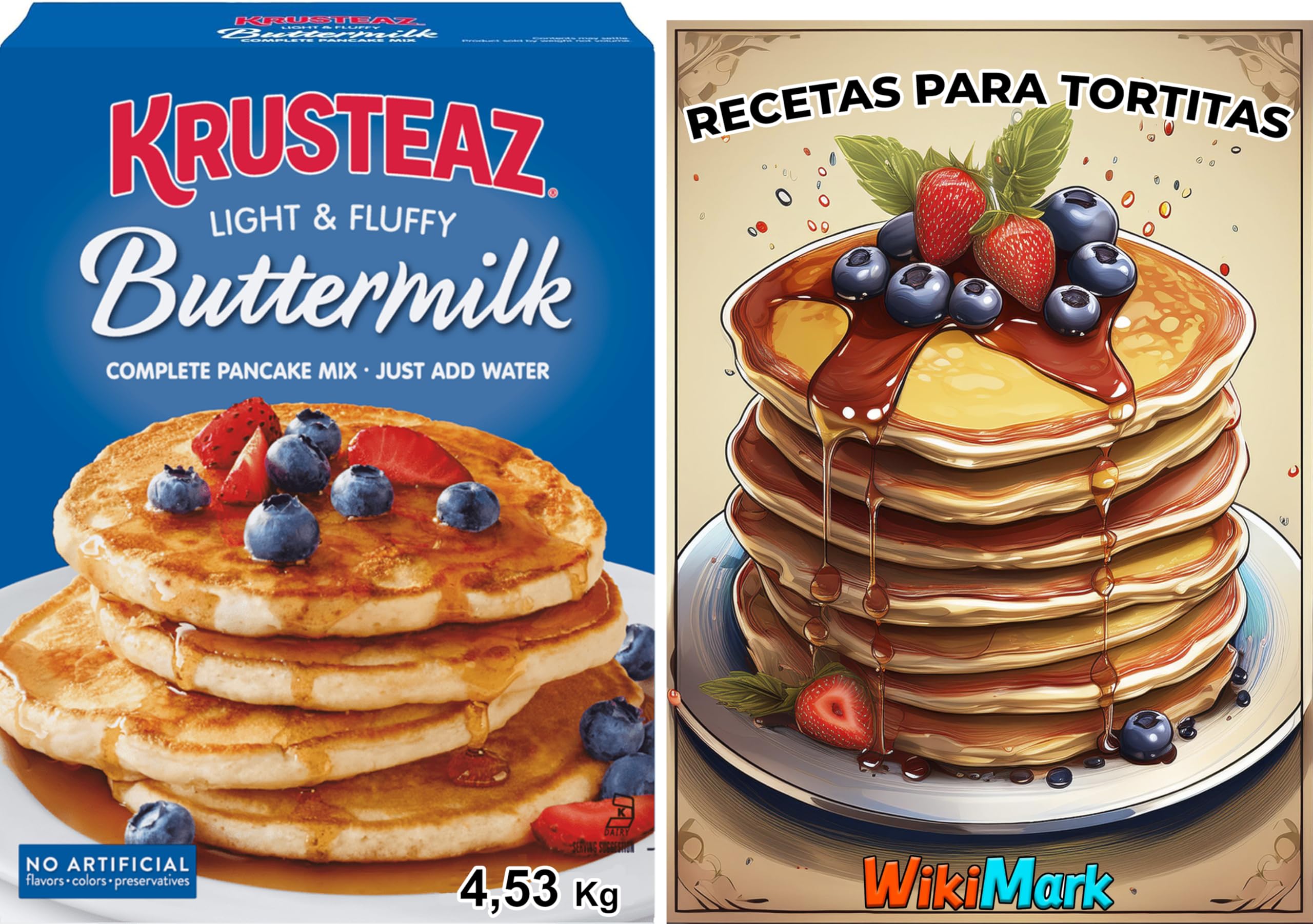 Mezcla para Pancakes Esponjosos Krusteaz 4,53 kg (10 Lb) + Libro de Recetas Digital