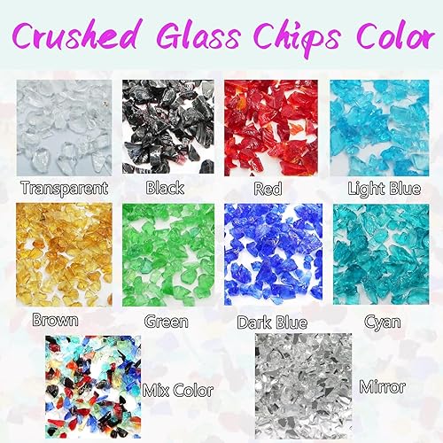 Miniatura 3 de Chips de vidrio triturado irregulares marrones de 0.15 a 0.236 pulgadas, mini hoja de cristal roto para relleno de jarrón, molde de resina para