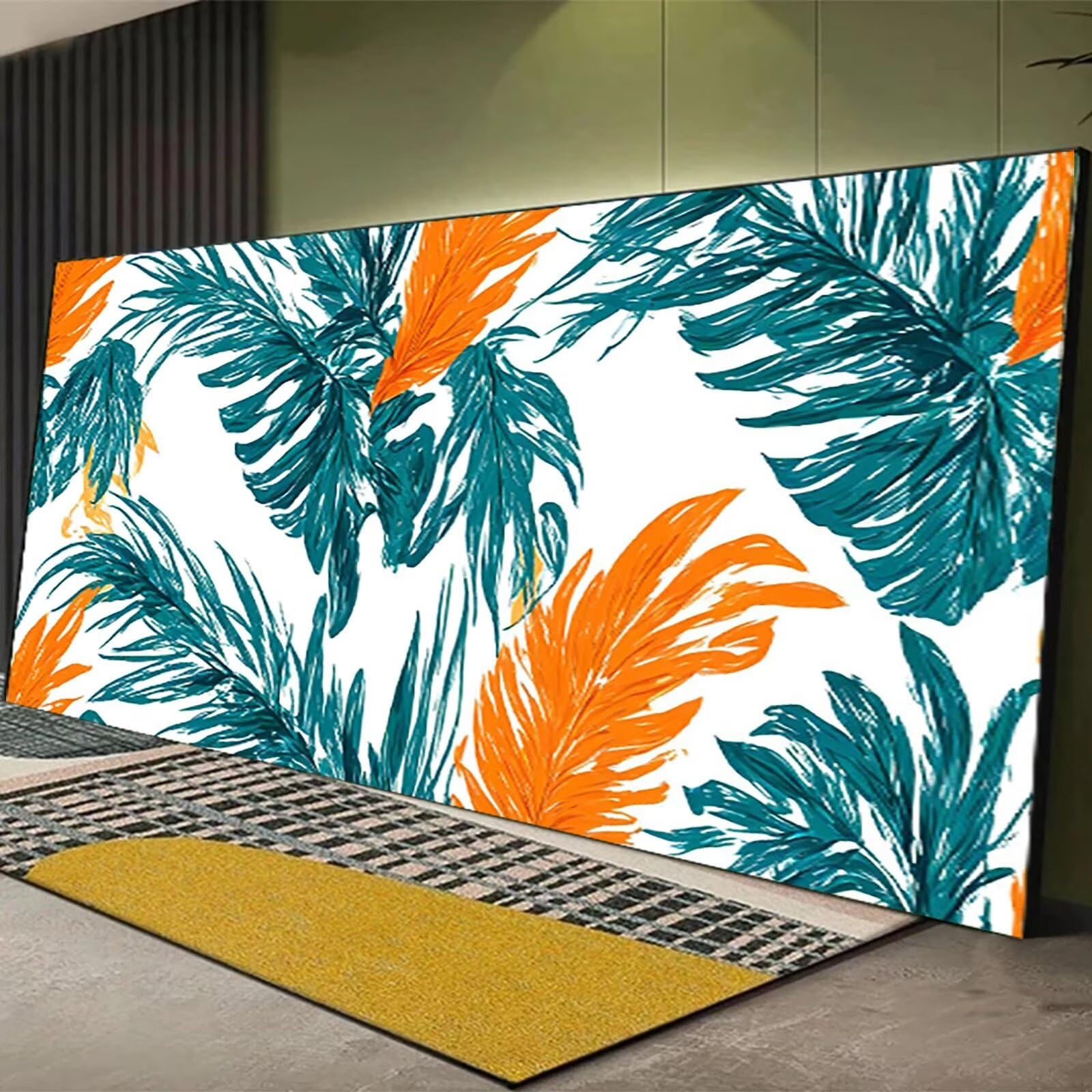 Malen Nach Zahlen Erwachsene Laub, Malen Nach Zahlen ab 5 6 7 Jahre Mädchen, Malen Nach Zahlen für Kinder Ohne Rahmen mit 3 Pinsel und Acrylfarben, für Geschenke und Home Deko (60x120cm)Pflanze 0-7