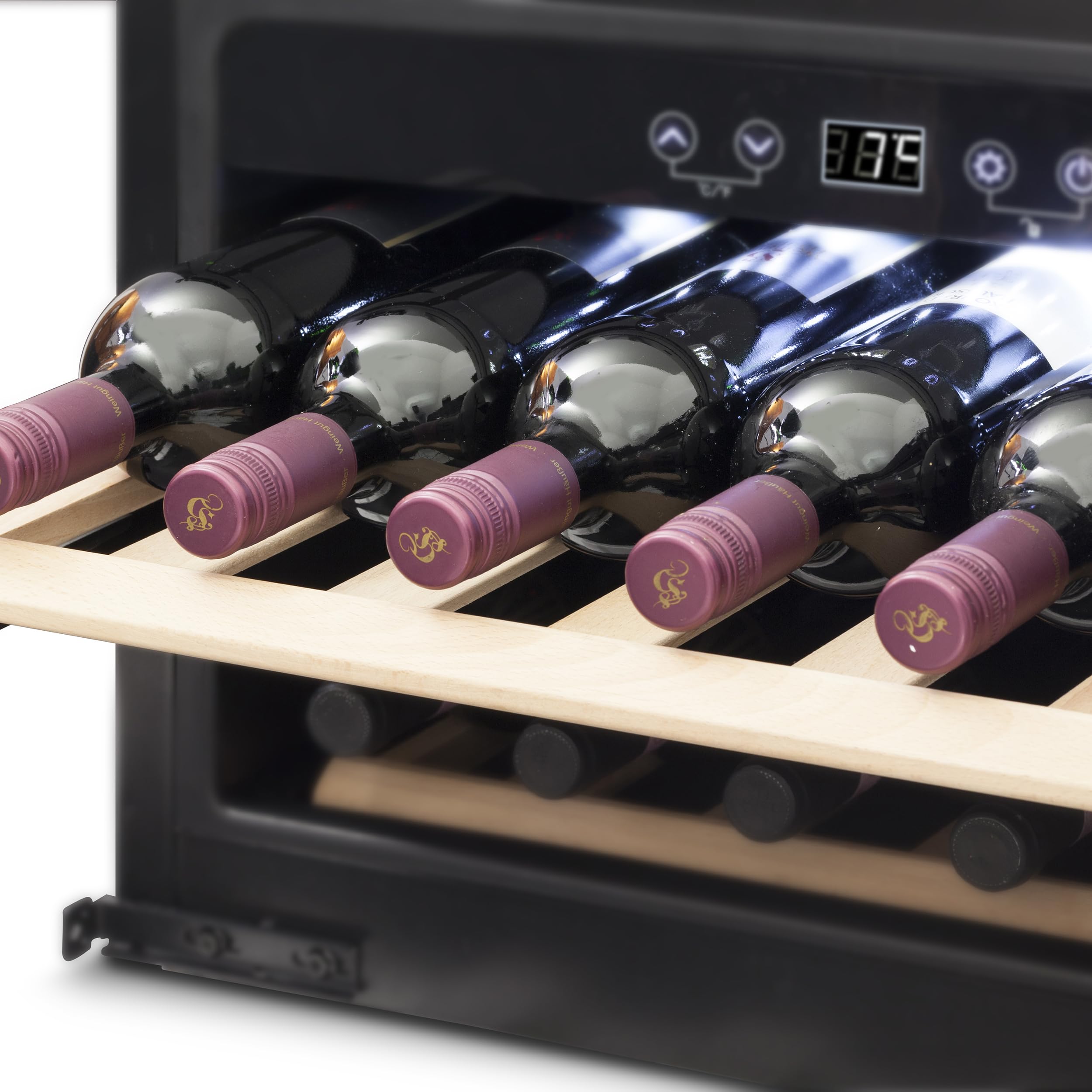 Caso WineDeluxe E 18 Einbau-Weinkühlschrank Kompressortechnik Touch-Bedienung Temperaturbereich 5-20 °C Schwarz