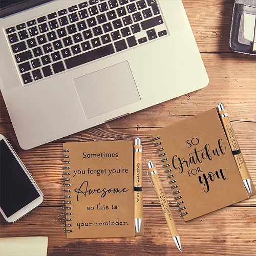 Miniatura 6 de Honoson Juego de 50 cuadernos en espiral, regalos de agradecimiento a los empleados, diarios inspiradores a granel con bolígrafos retráctiles de