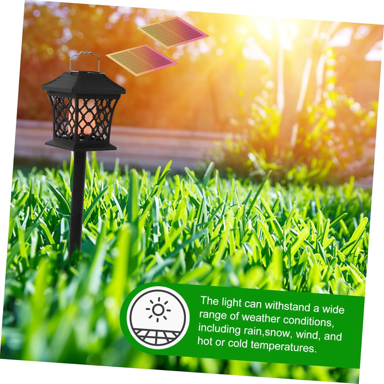 YARNOW 2pcs Solar Powered Stake Light LEDs for Outdoor Garden Decoration for Pathways Yards Patios and Events