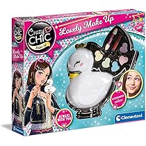 Clementoni Crazy Chic – Lovely Make Up Cigno, Cofanetto Trucchi Bambine 6+ Anni, Trousse Portatile con Set Cosmetici Sicuri per Bambine, Idea Regalo Collezionabile, 18632