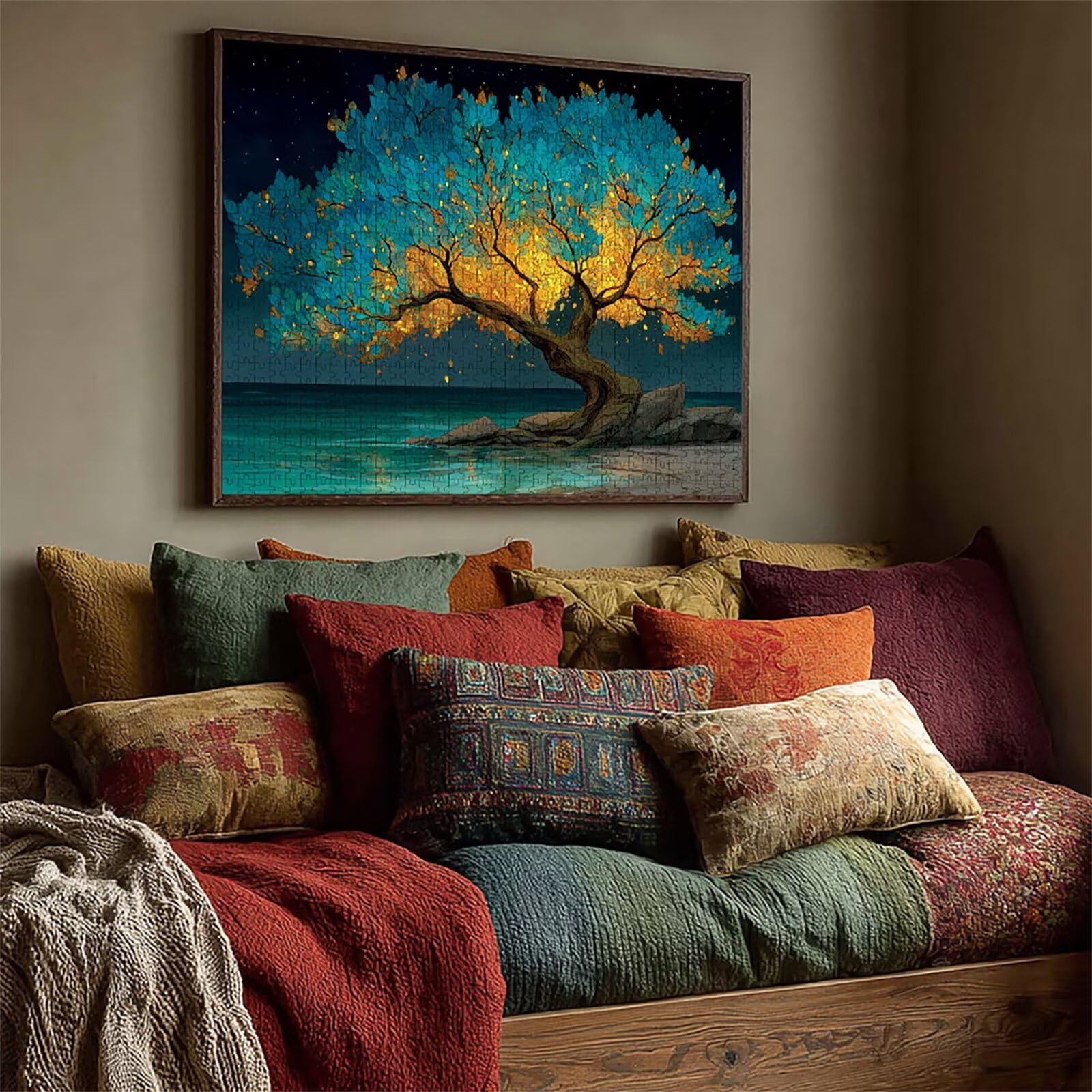 SternenSky Holz Puzzles 122x81cm, Baum Jigsaw Puzzles 3000 Teile für Erwachsene Mit Box, EIN Herausforderndes Rätsel Game, Farbenfrohes Legespiel, Geeignet für die meisten Gruppen, Geschenke, 8-4354