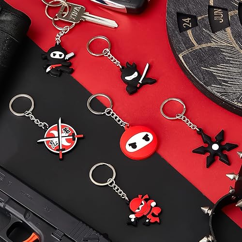 Miniatura 10 de Taiyin 30 piezas de regalos de fiesta de circo ninja payaso animales pirata llavero para carnaval fiesta de cumpleaños suministros (pirato)