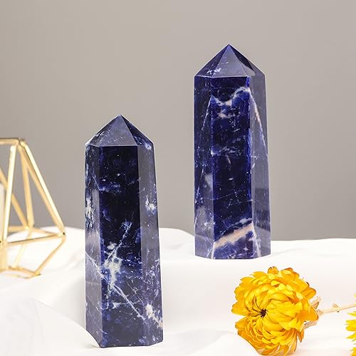 Miniatura 4 de Runyangshi Torre grande de cristal natural de amatista de Brasil de 3.9"-4.3" (10-11cm) 6 facetas de un solo punto curativo varita prisma de cristal