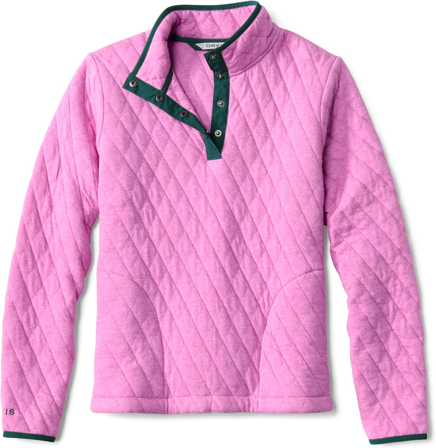 Orvis Outdoor Quilted Snap Women's Pullover Sweatshirt - Mockneck Style Sweatshirt For Women with Four-Snap Quarter Placket