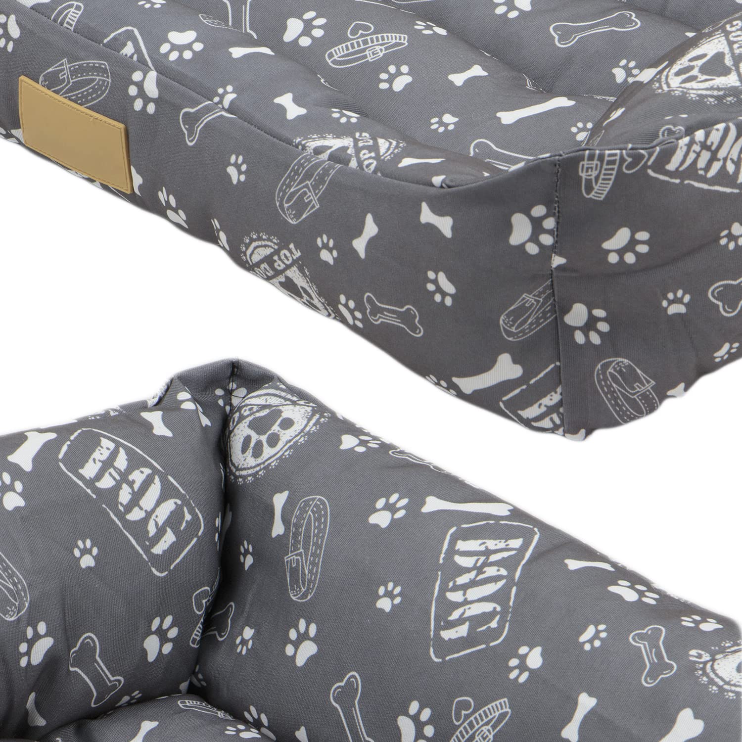 TIENDA EURASIA - Cama de Perro, Cama para Perros Grandes, Medianos y Pequeños, Divertida Cama Perro de Poliester con Interior con Comodas Fibras de Algodon (80 x 60 cm)