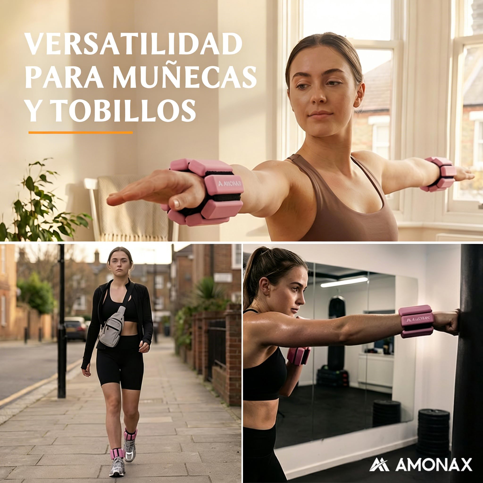 Amonax Adjustable Pesas Para Tobillos, Tobilleras Gimnasio Pesas Tobillos Para Mujeres Y Hombres, 2x1kg Pesas Tobilleras, Pesas Muñecas De Pilates, Pesas Para Muñecas Y Tobillos Para Yoga