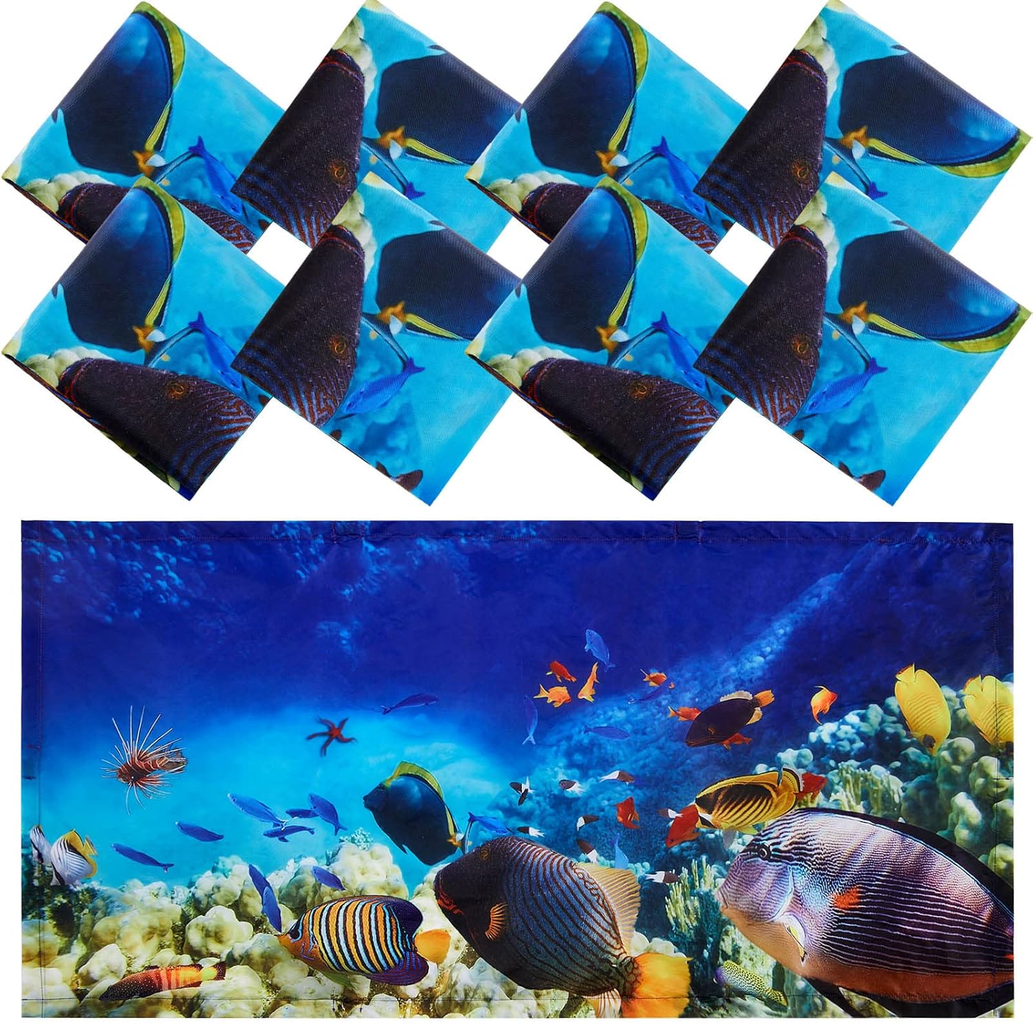 Patelai 8 Pack Fluorescent Light Covers for Classroom Ceiling 4 x 2 Feet Magnetic Light Covers Filter for Office School Drop Ceiling Supplies(Ocean Style)