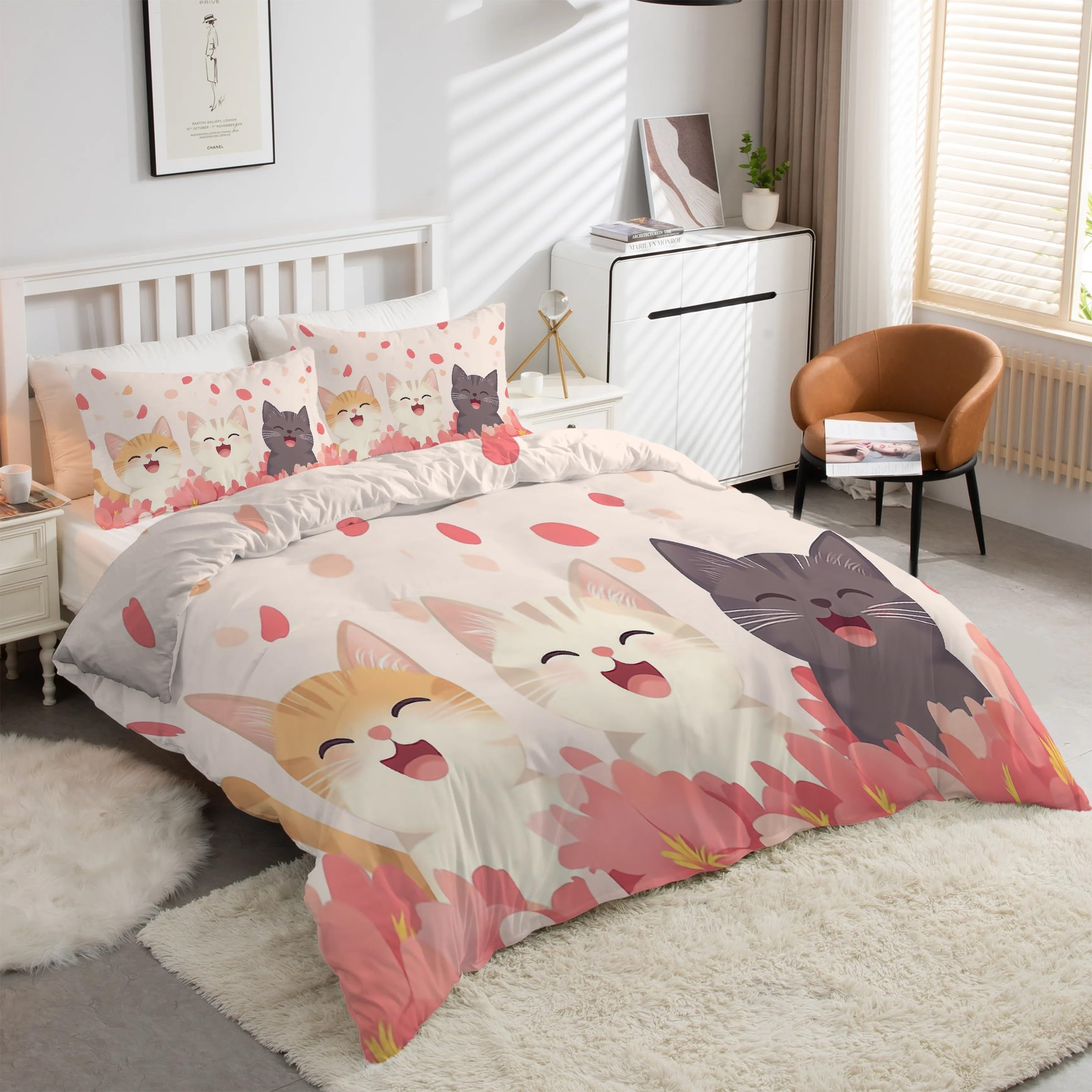 Housse de couette chat 200x200 pour une chambre d'enfant cocooning et chaleureuse