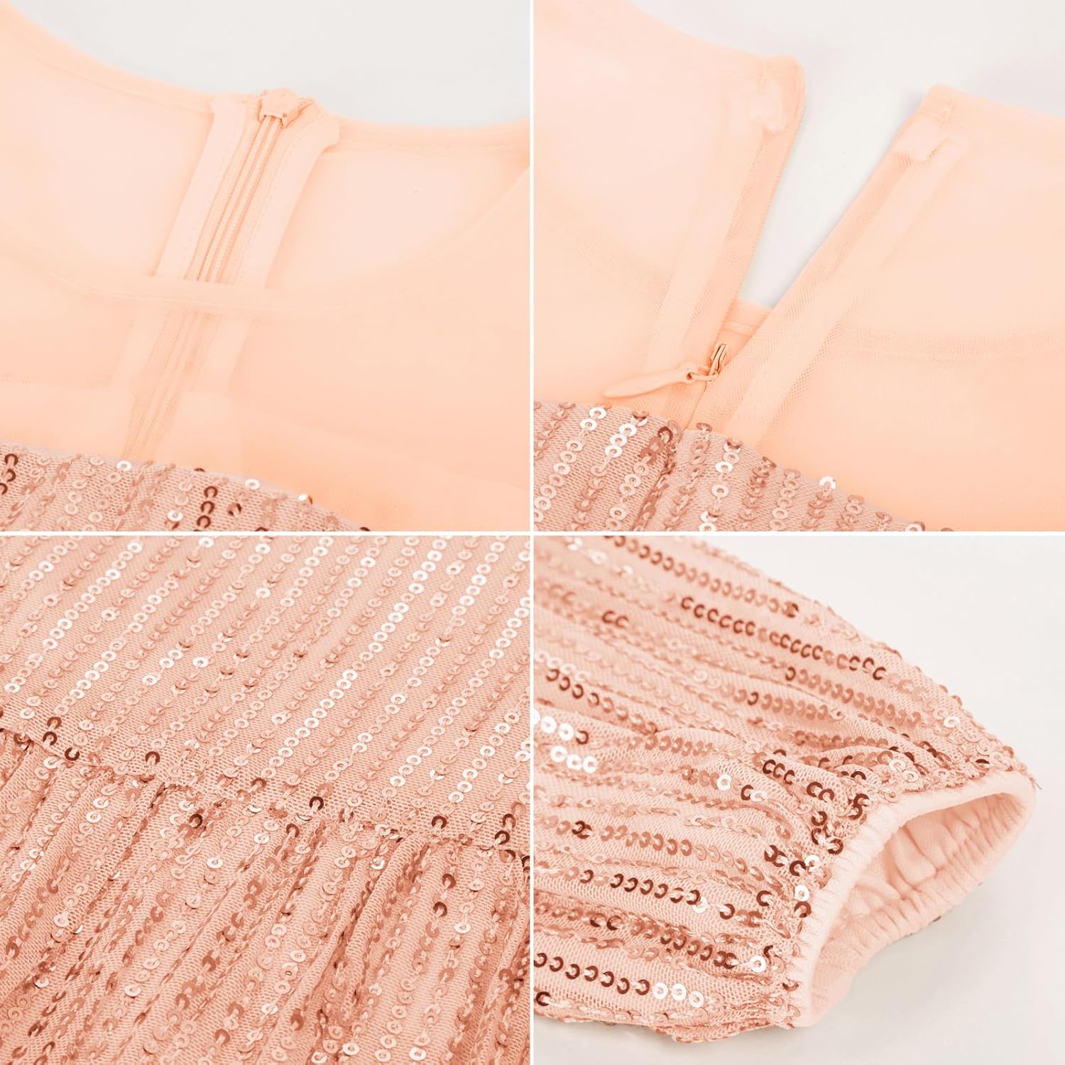 GRACE KARIN Girl Sequin Party Dress Formal Birthday Pageant Fancy Prom Mesh Dresses for Teen Girl 6-14Years - Image 5