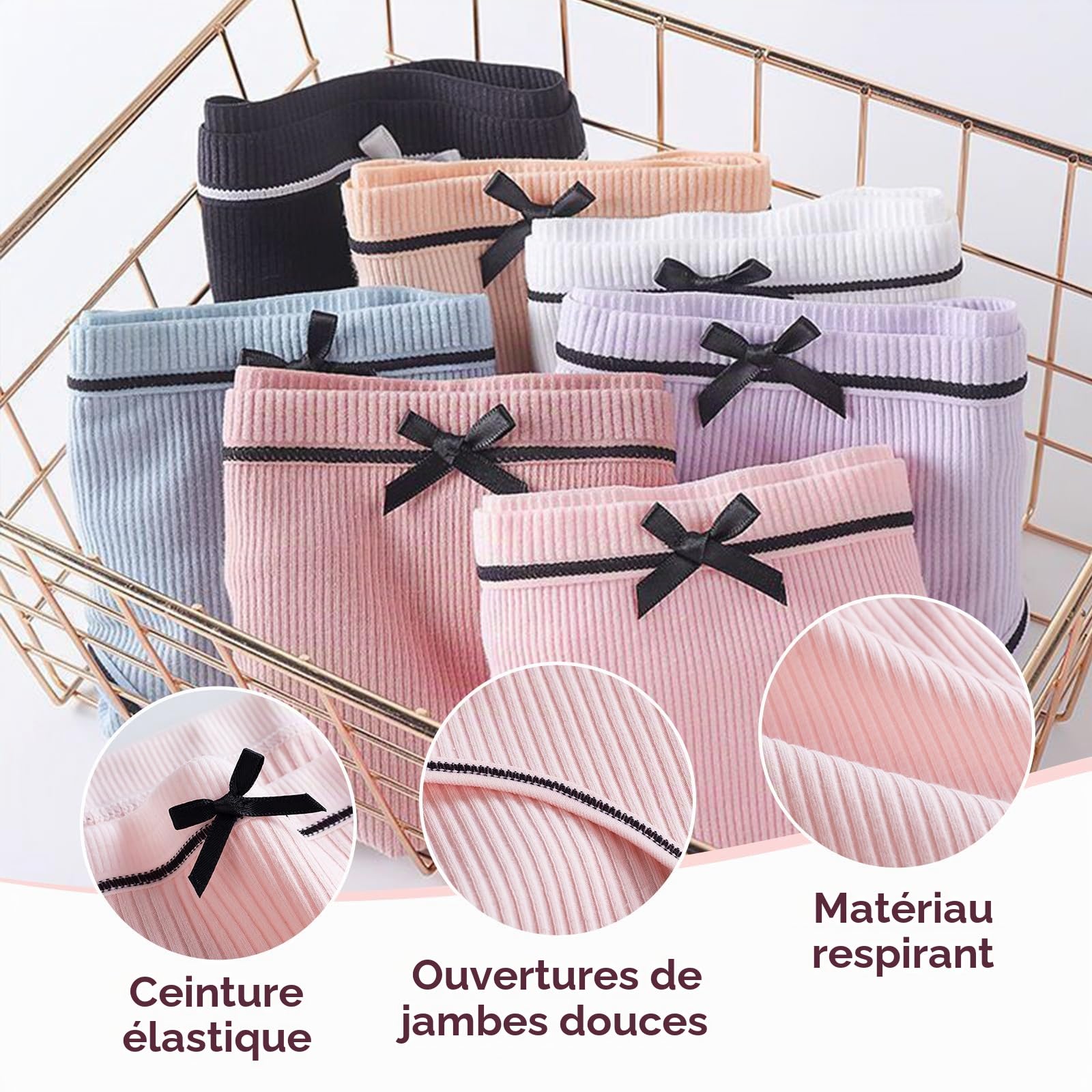 flintronic Lot de 8 Culotte pour Adolescente Fille, Adolescentes sous-vêtements Doux Filles, Culotte sous-vêtements Slip Enfant Confortables Respirantes, Ado 8 à 16 Ans