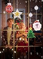 Vista 5 de Luces de decoración de ventana de Navidad, silueta de ventana de Navidad, letrero iluminado, luces de ventana a pilas con gancho de ventosa