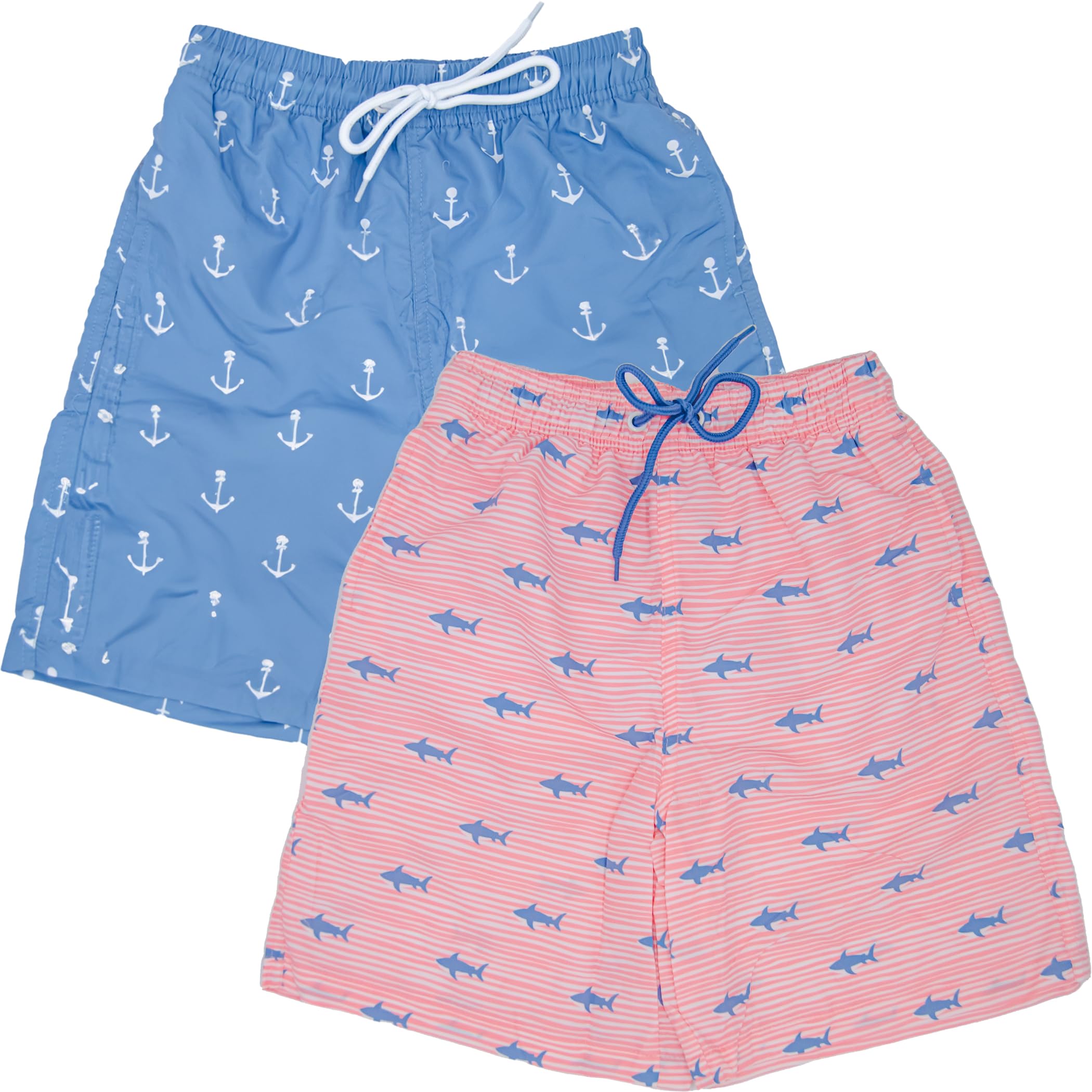 BROOKLYN VERTICAL Jungen Badehose, schnelltrocknend, Boardshorts für Pool, Strand, Sommer, 2er-Pack