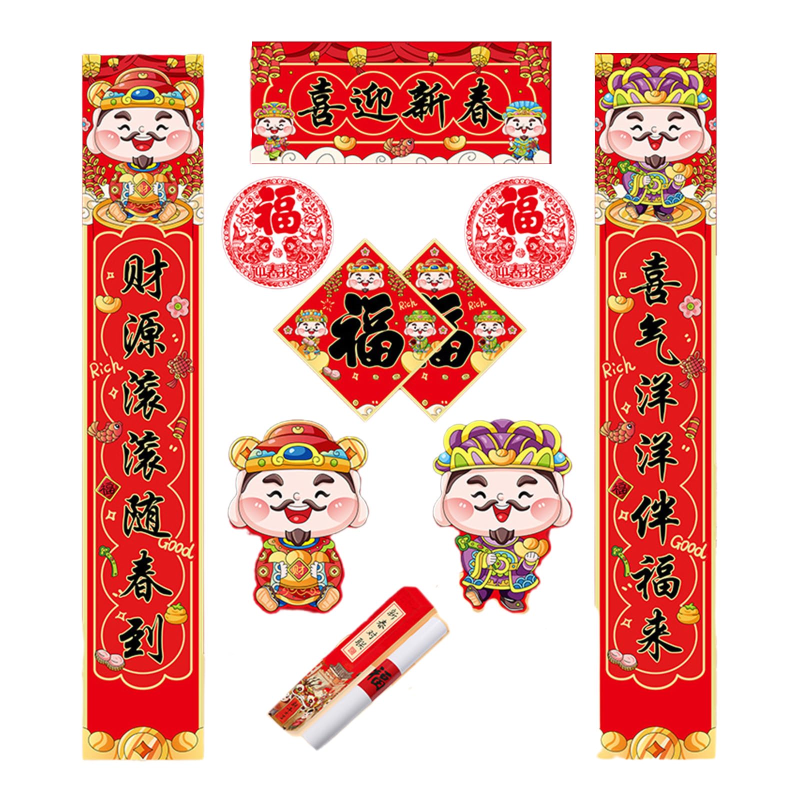 Hsioluted Celebrate 2025 Snake Year with Spring Festival Couplets Set with Box for Gifting and Decorating Homes or Offices Paper Couplets