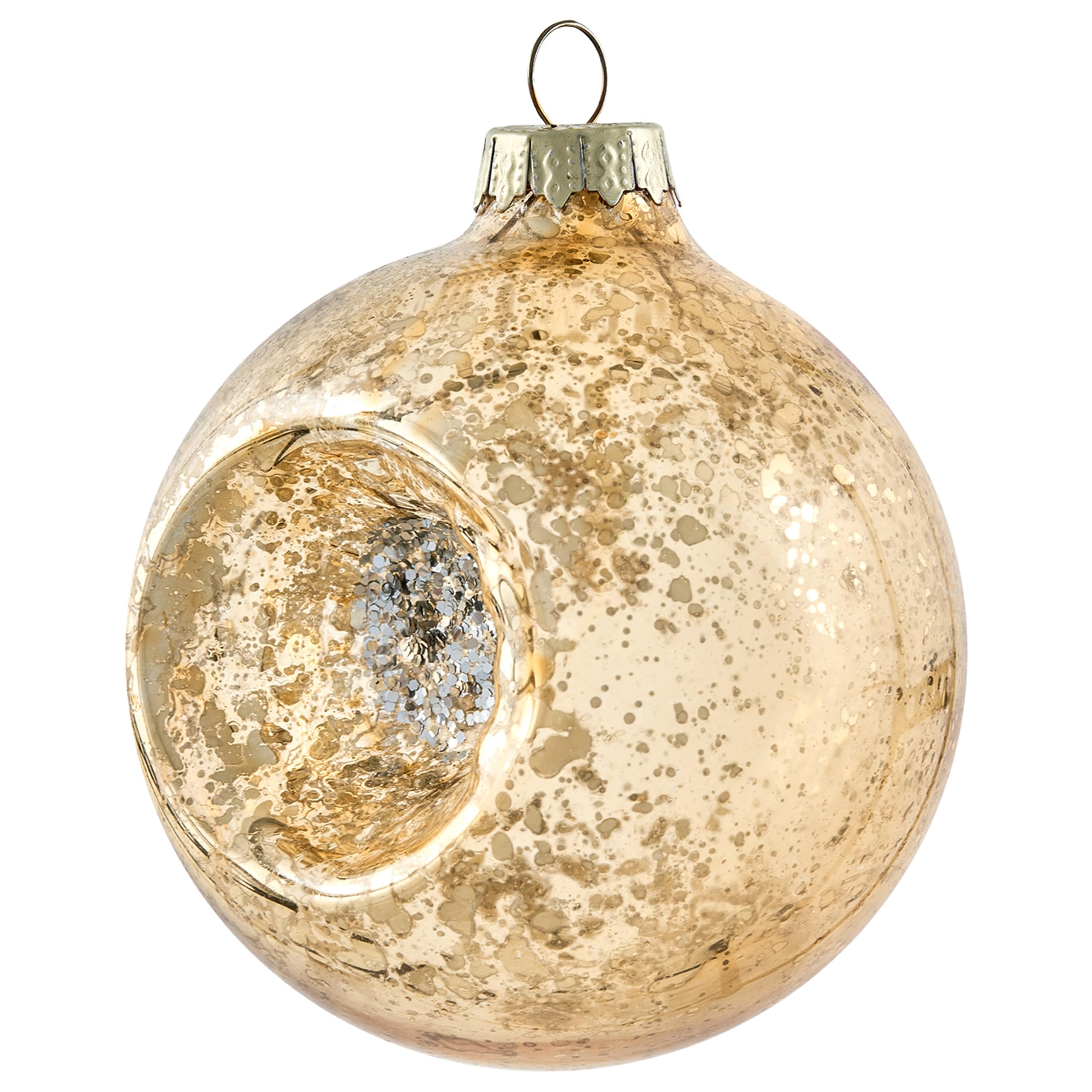 Christbaumschmuck 50er Set Glas rot/Gold handgemacht Weihnachtskugeln Sparkle