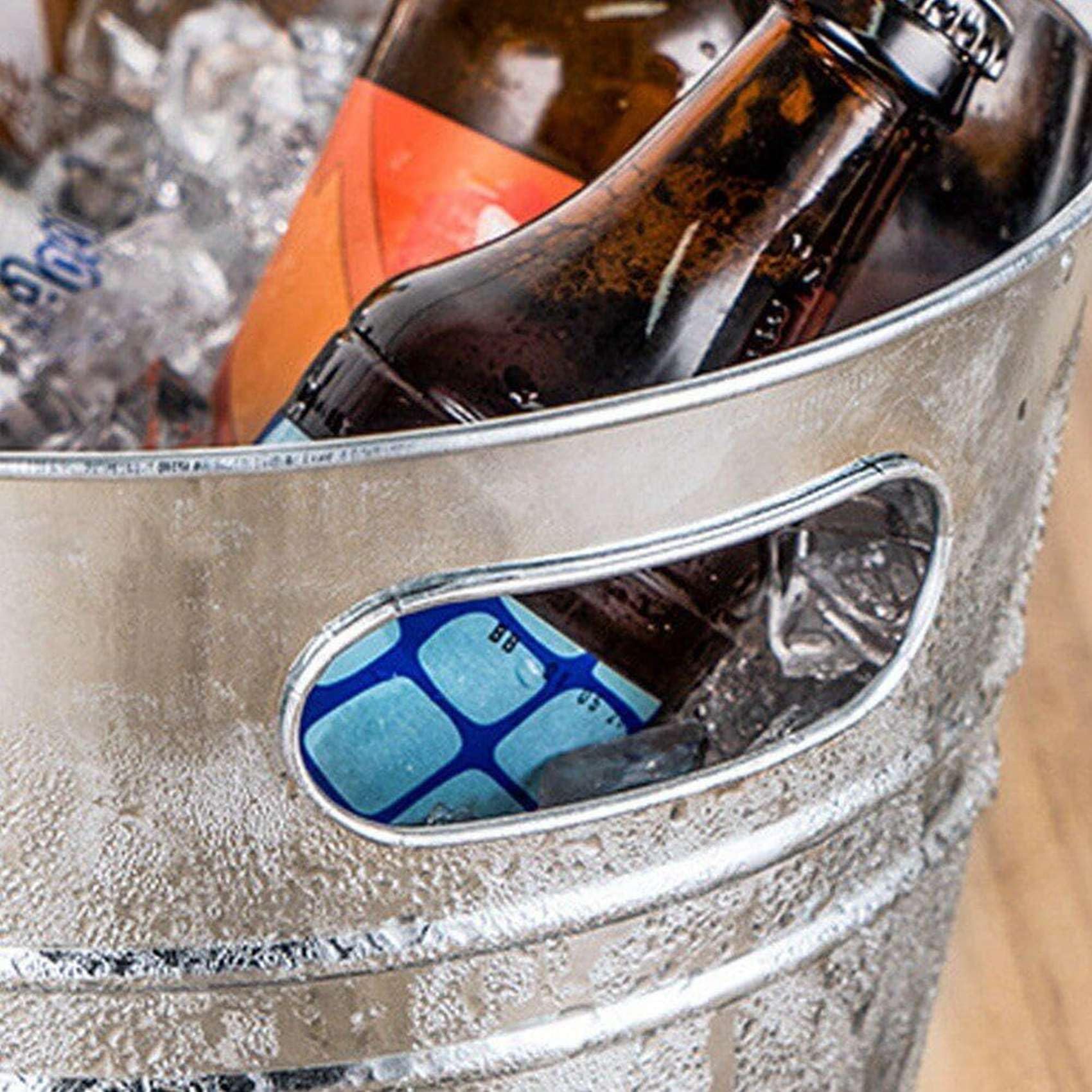 2 cubos de hielo, bañeras galvanizadas, para fiestas, bebidas para amantes de la barbacoa, cubos para bebidas
