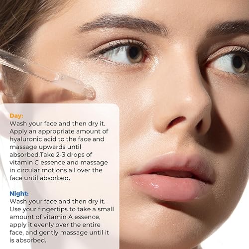 Miniatura 5 de Juego de suero facial antienvejecimiento, líneas finas, iluminador, hidratante, vitamina C, retinol y ácido hialurónico, 3 unidades de 1 onza líquida