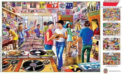 Miniatura 9 de MasterPieces - Rompecabezas de 1000 piezas, discos de vinilo vintage, diversión para adultos, familia, niños, acabado antirreflejo, 19.25 x 26.75