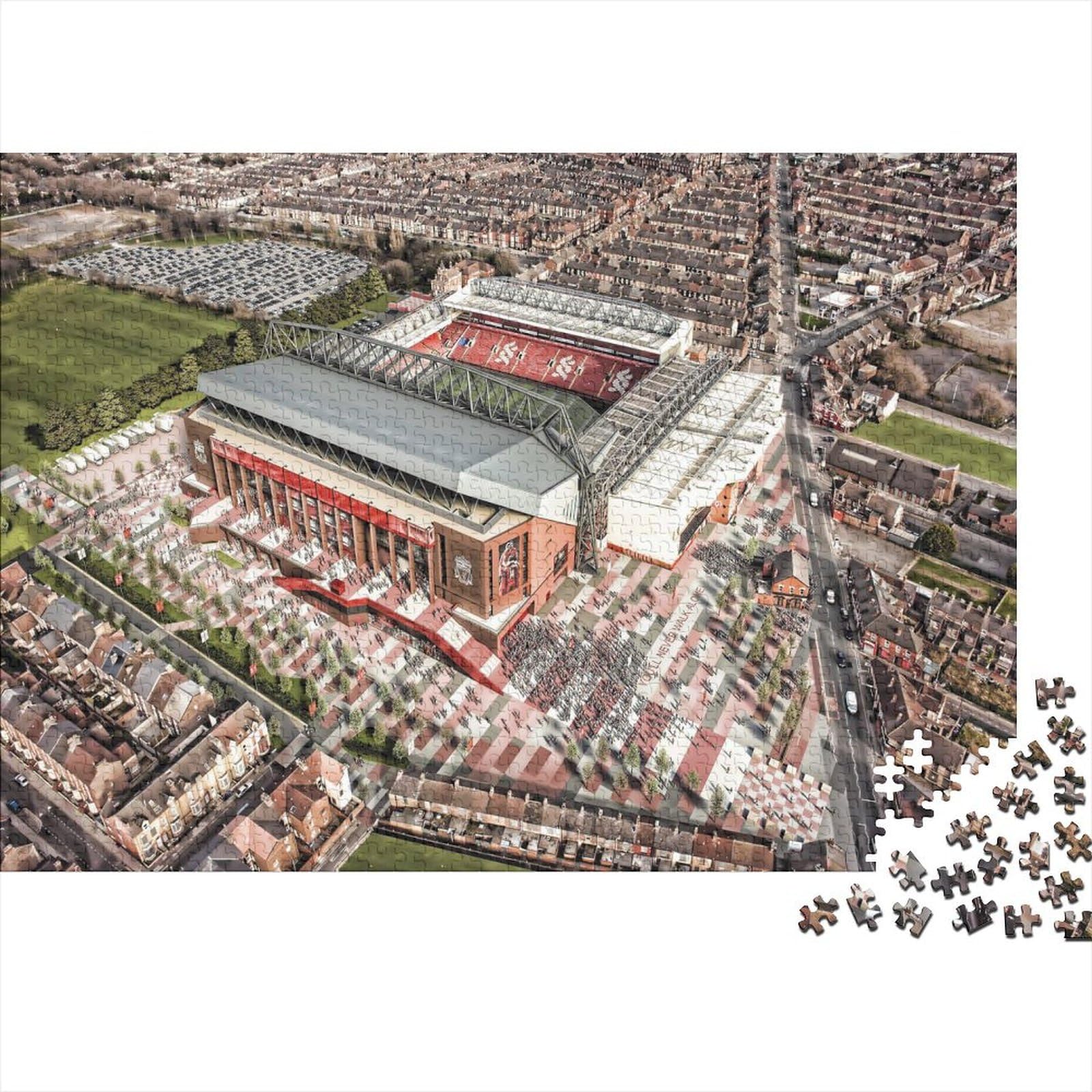 Anfield (football) 1000 Piece Adult Jigsaw Puzzles Football Pitches Festive Gifts Family Challenging Educational Challenge Home Decoration for Home Decoration Gifts 1000pcs (75x50cm)