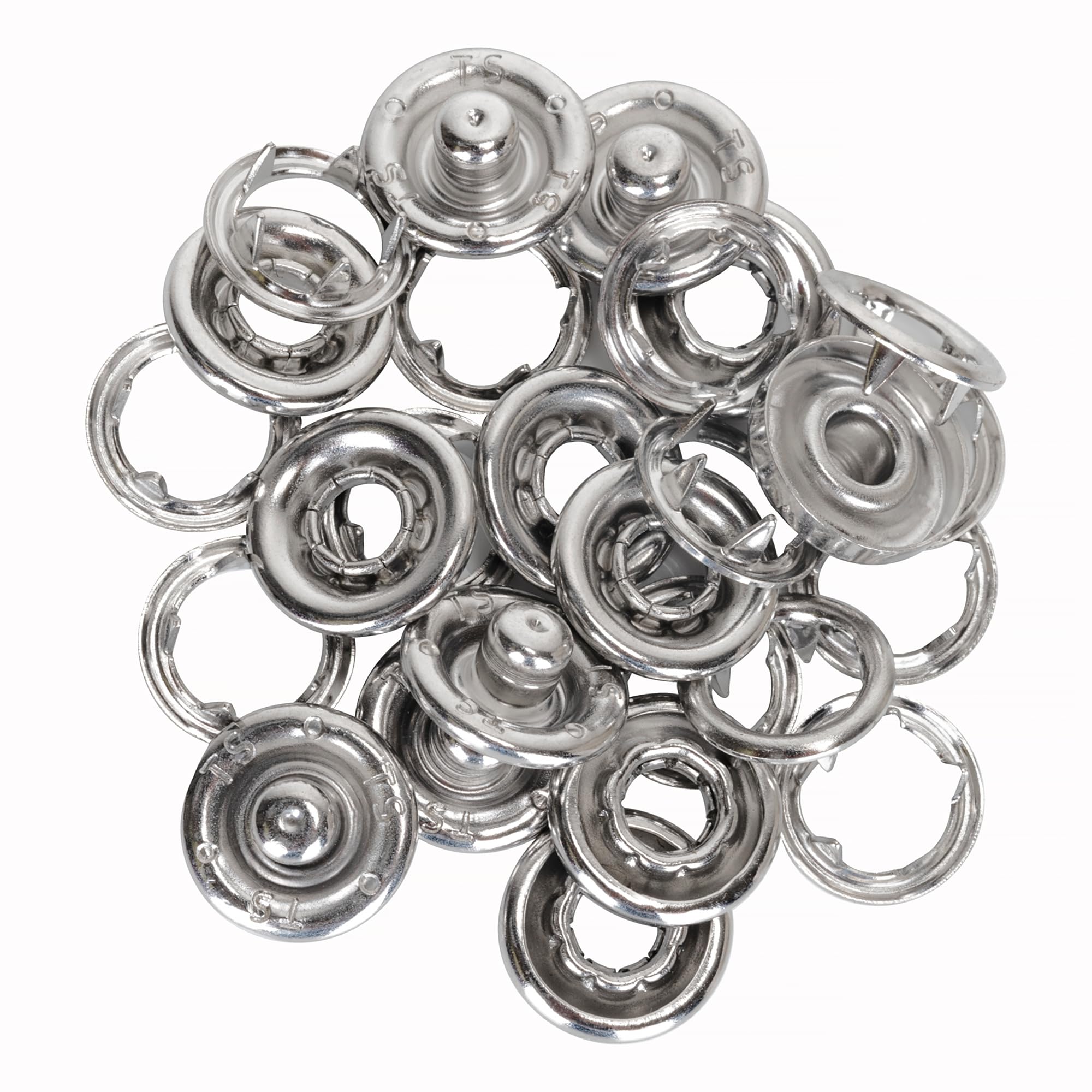 Trimming Shop Juego de cierres a presión de metal de alta calidad de 10 mm, botones a presión a prueba de óxido para costura, manualidades y sastrería, juego de 500 broches duraderos para tela, ropa,