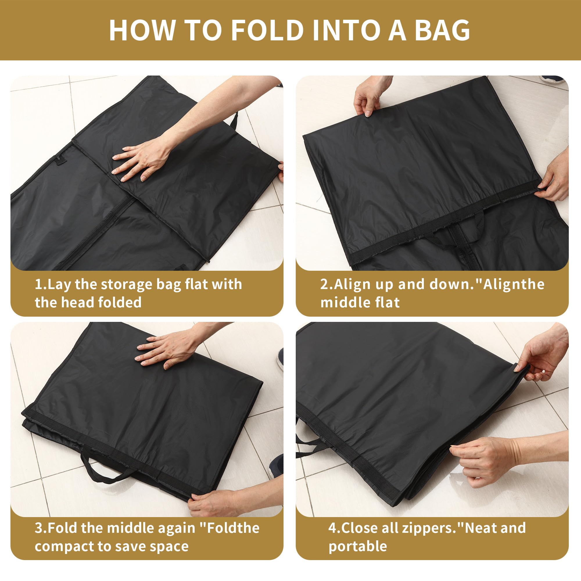 4 pezzi Custodie per Abiti, 180x60 cm Borsa porta Abiti, Cerniera Lunga, Borsa pieghevole con cerniera, adatta per abiti da cerimonia e lunghi cappotti