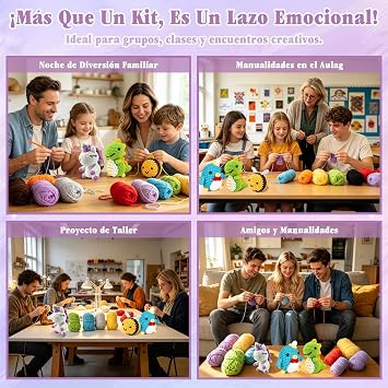 Crochet Kit for Beginners - 4 Animal Kits with Video Tutorial, Starter Kit, Birthday Gifts for Adults and Kids