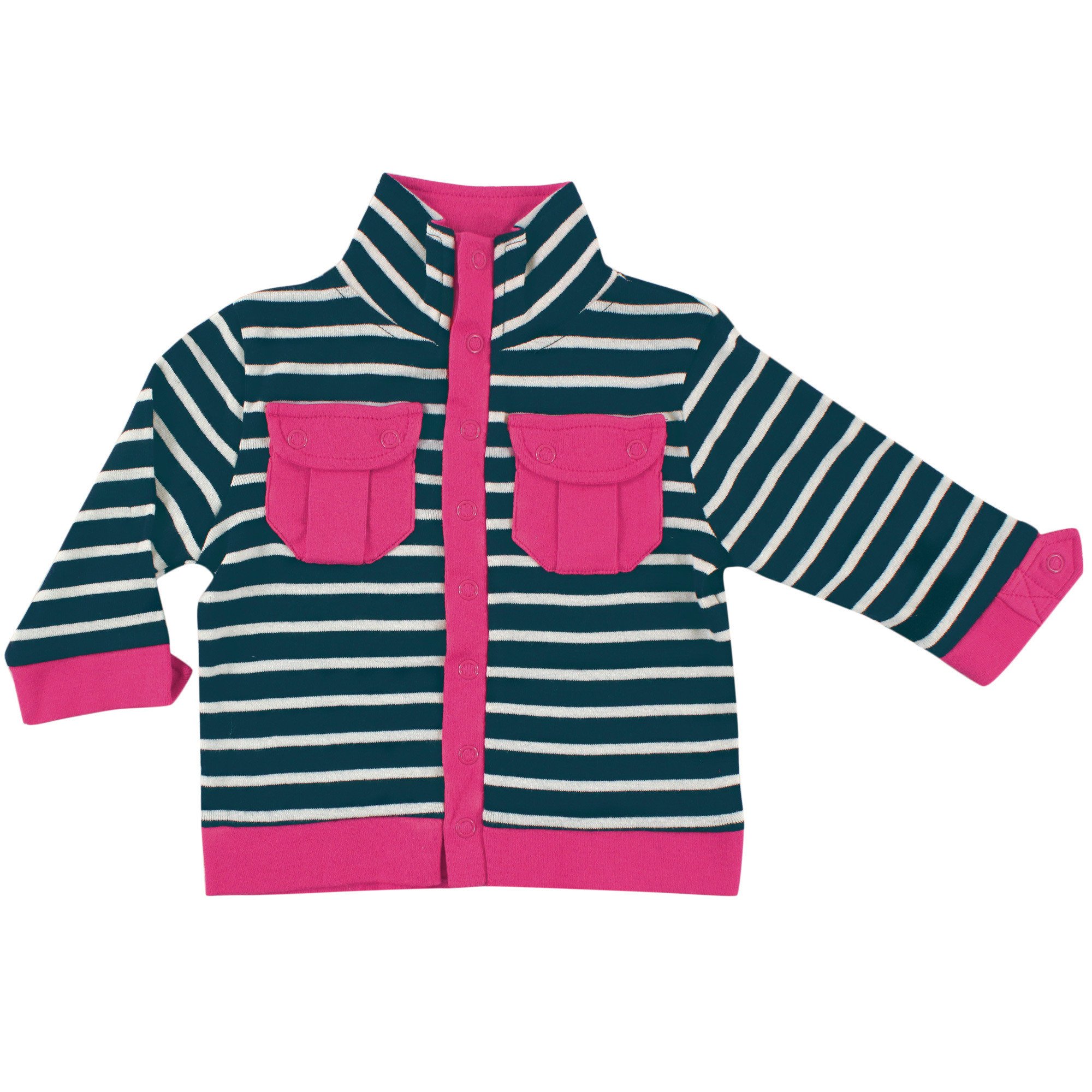 Hudson Baby Lightweight Jacket - Navy Stripe, 18-24 Months