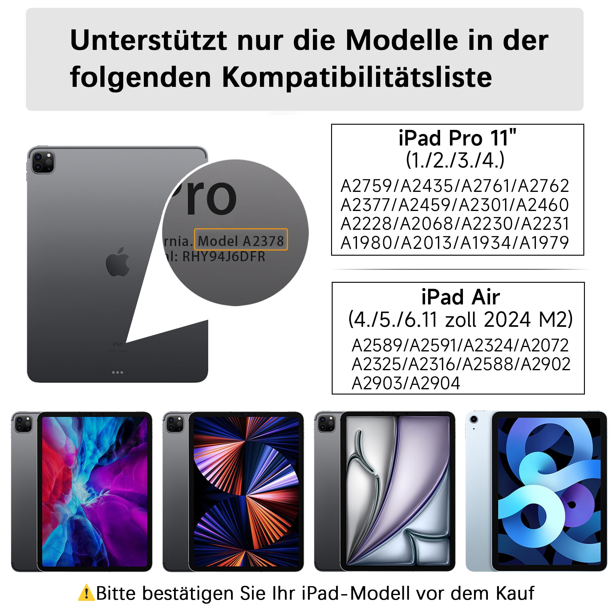 Senyoson Toetsenbordhoes voor iPad Air 11 (M2/M3) /10,9-inch Air 5e 4e