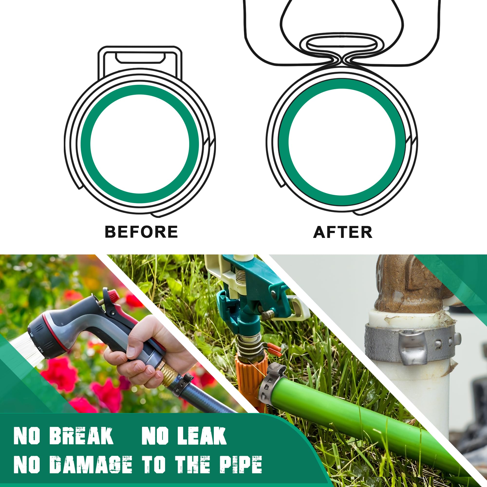 EPLZON 1/2 Inch PEX Clamps Rings Stainless Steel Single Ear Clamps Compatible With PEX Tubing - View #2